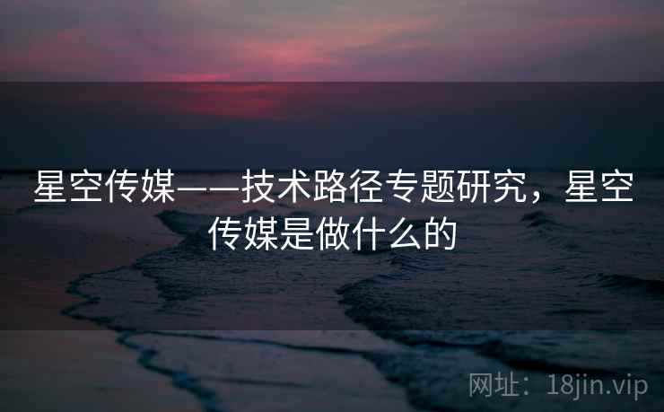 星空传媒——技术路径专题研究，星空传媒是做什么的
