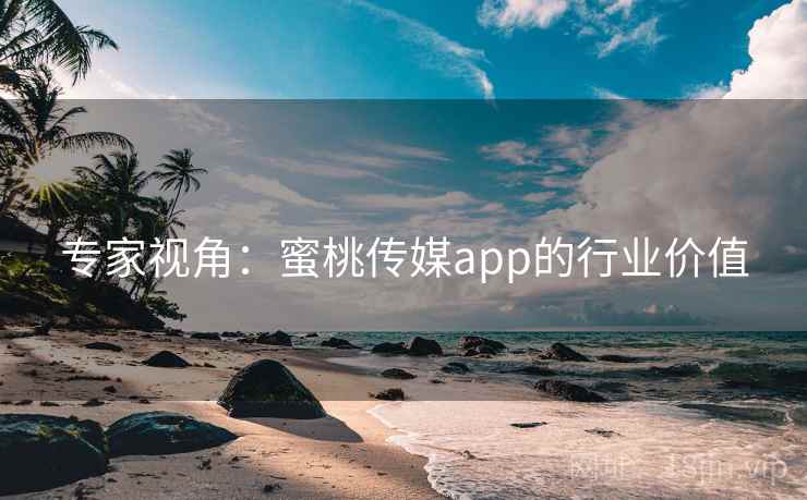 专家视角:蜜桃传媒app的行业价值